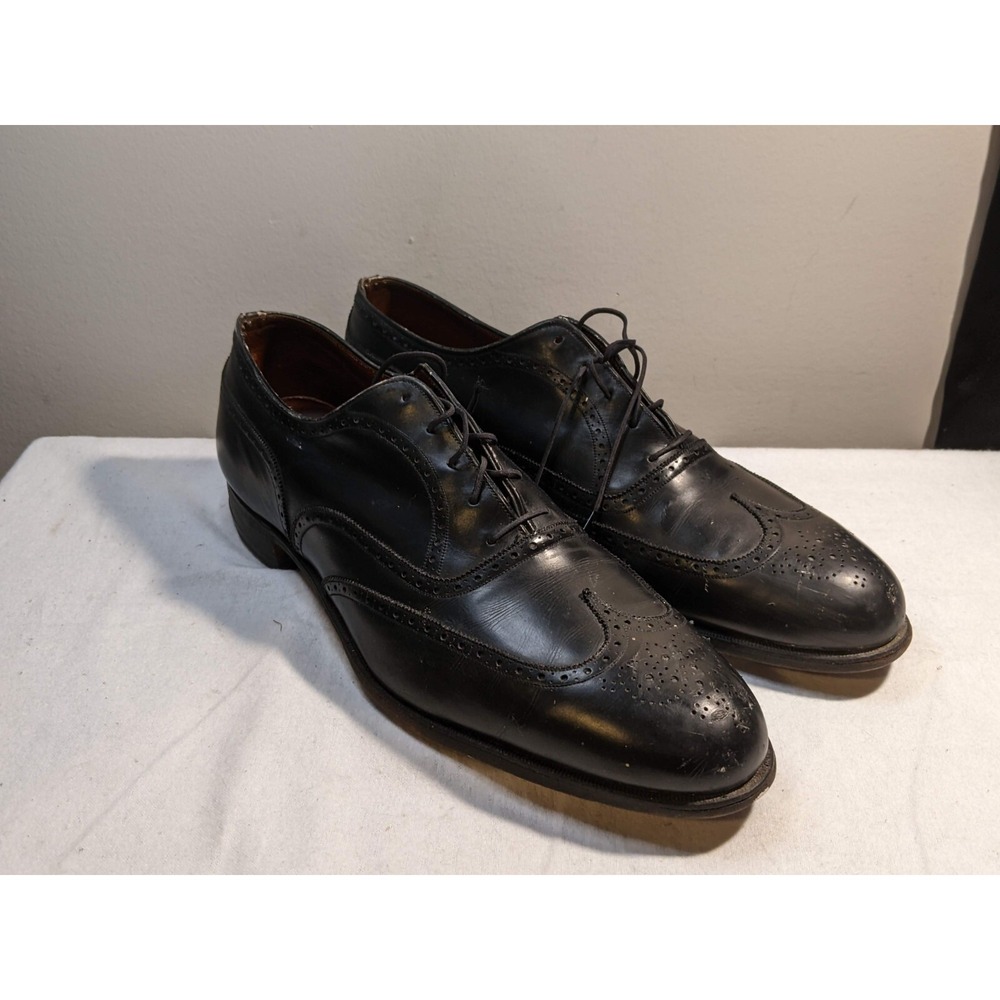 John McHale‎ Black Leather Oxfords Shoes 5125 210430 24cm?